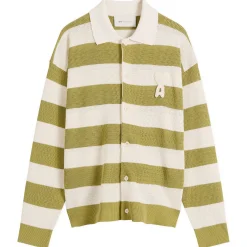 AMI Paris Stripe Knitted Shirt With Ami De Coeur Patch