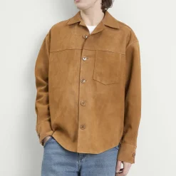 AMI Paris Suede Buttoned Overshirt