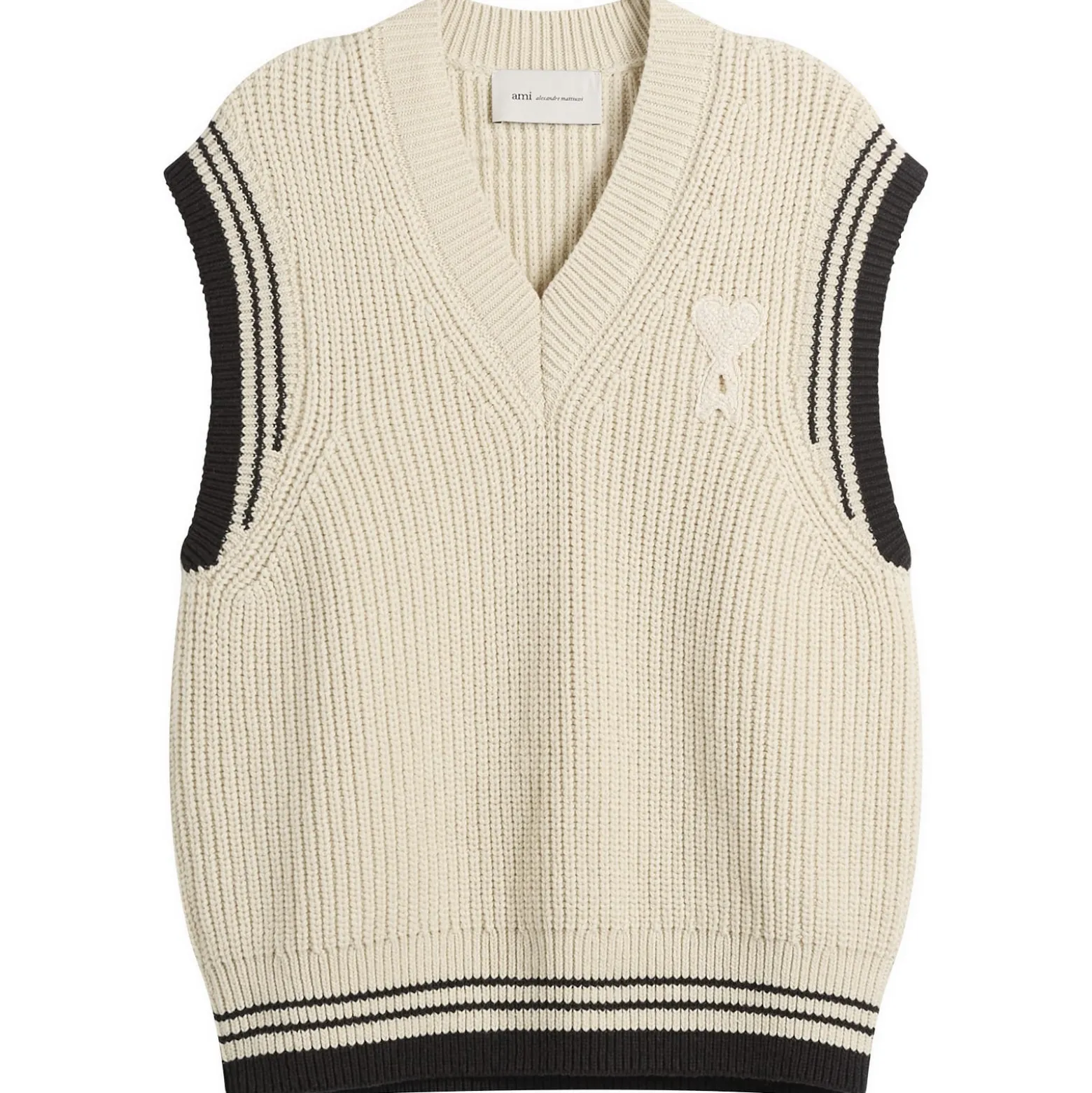 AMI Paris V Neck Sleeveless Sweater