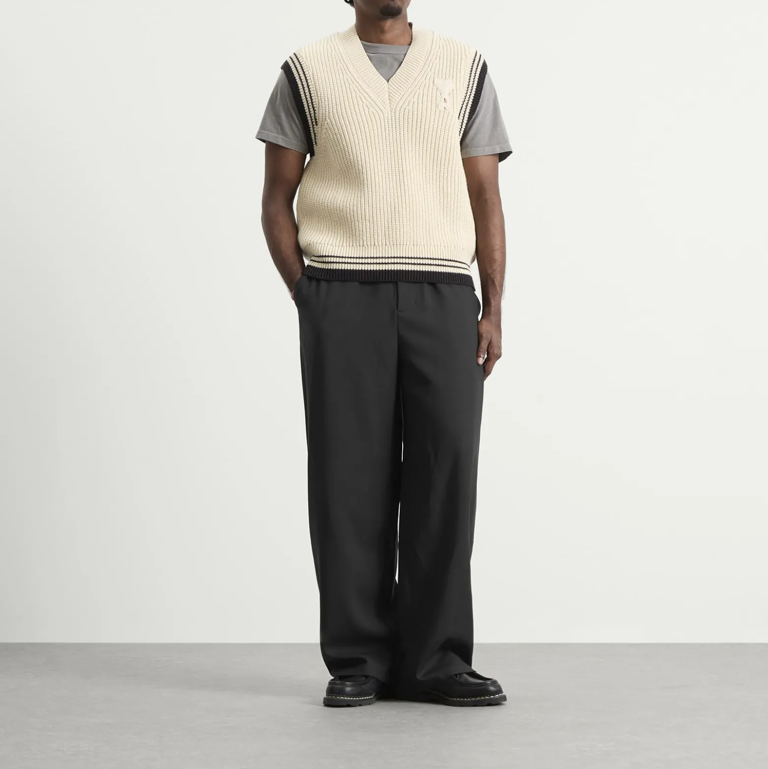 AMI Paris V Neck Sleeveless Sweater