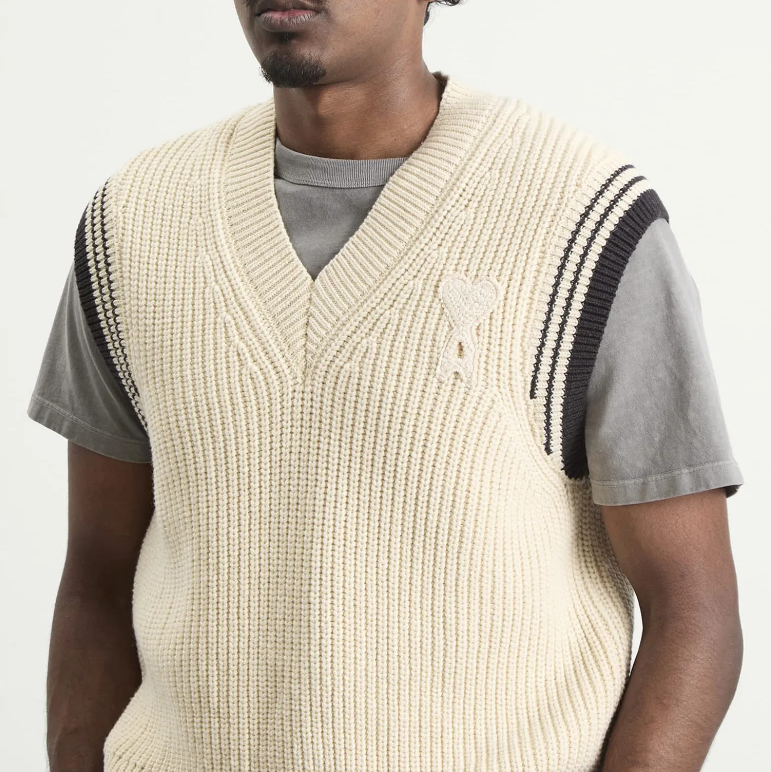 AMI Paris V Neck Sleeveless Sweater