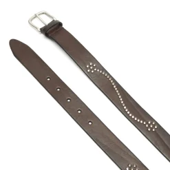 Andersons Narrow Stud Trimmed Leather Belt