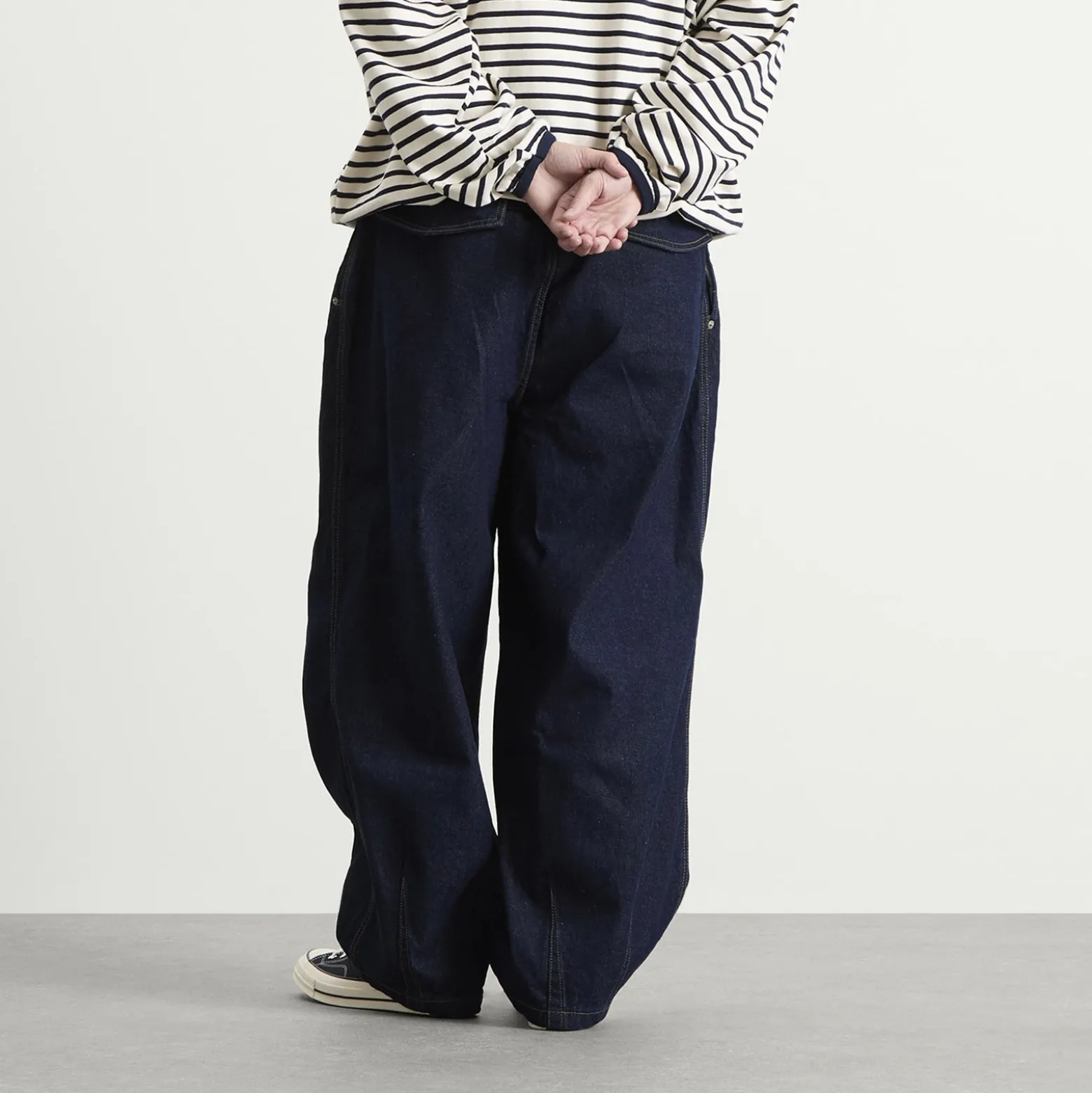 Anglan Rigid Indigo Denim Balloon Pants