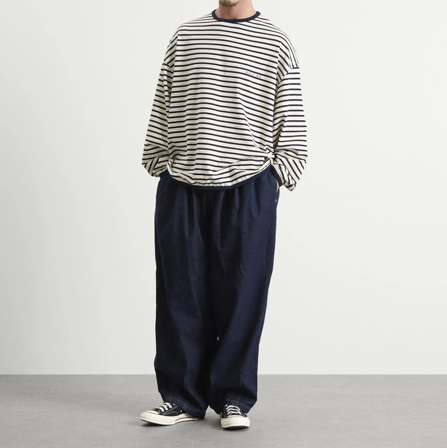 Anglan Rigid Indigo Denim Balloon Pants