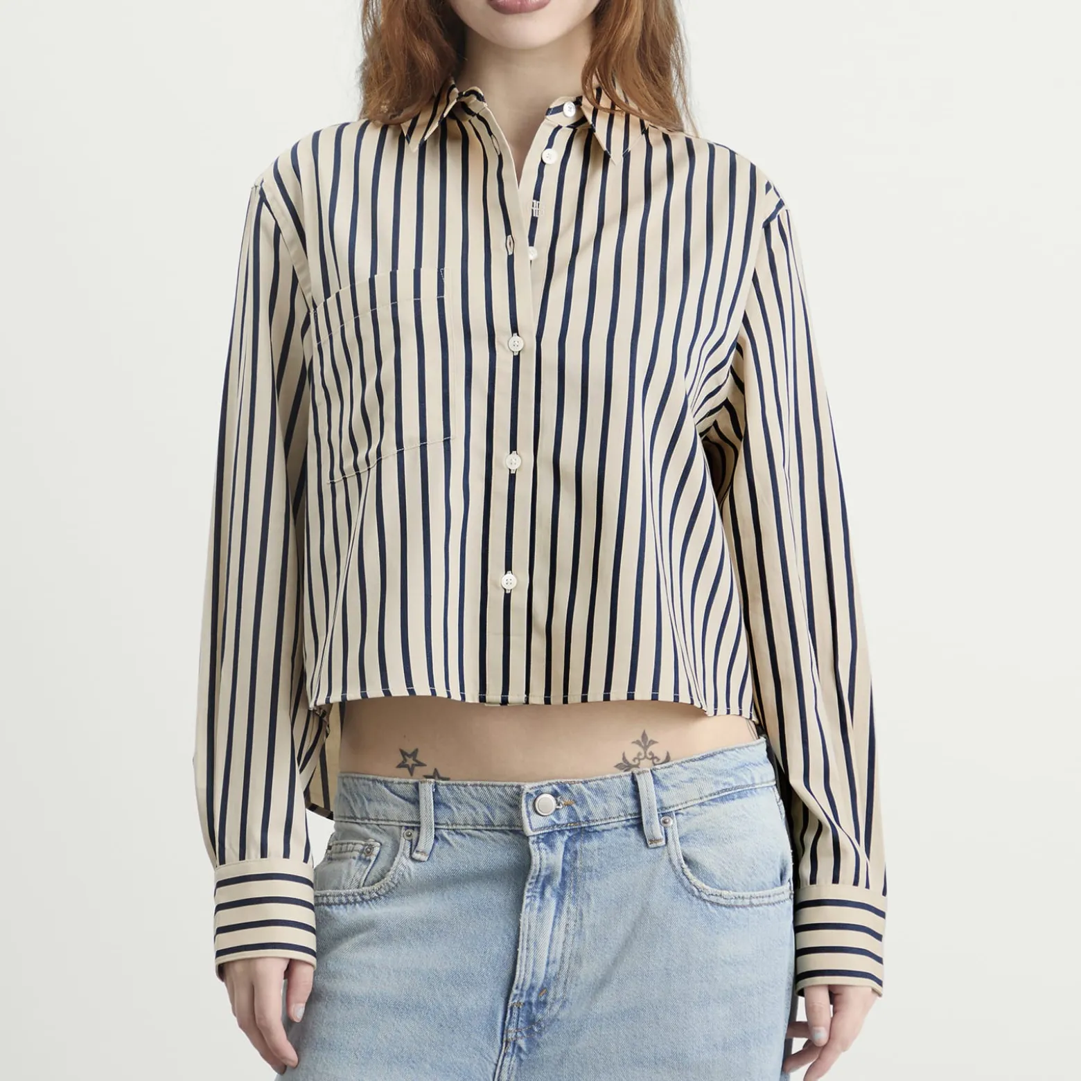 Anine Bing Essie Cropped Shirt