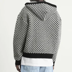 ANNIE HOOD Checked Knitted Jacket