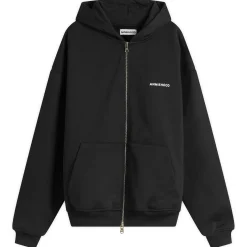ANNIE HOOD Mini Logo Zip Hoodie