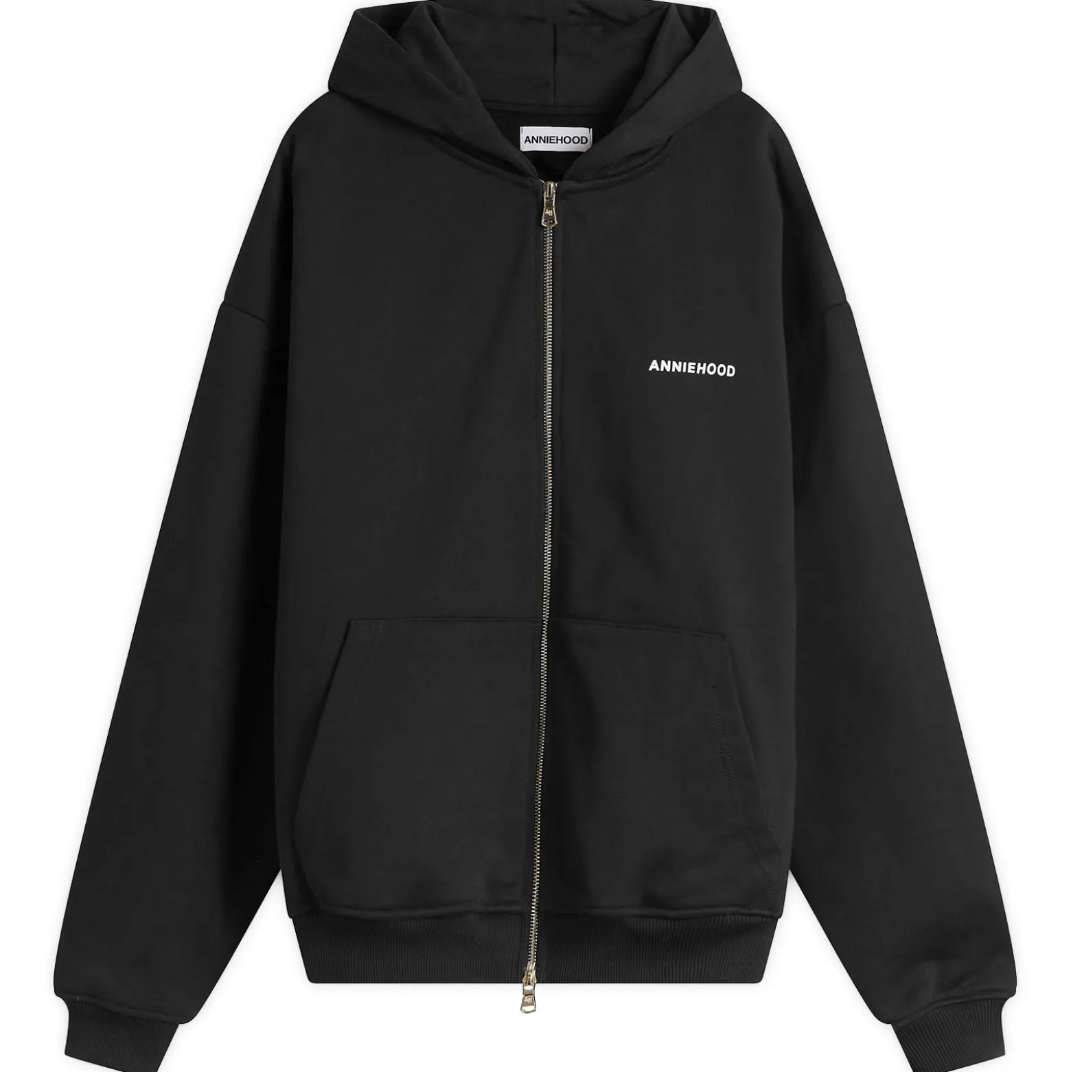 ANNIE HOOD Mini Logo Zip Hoodie
