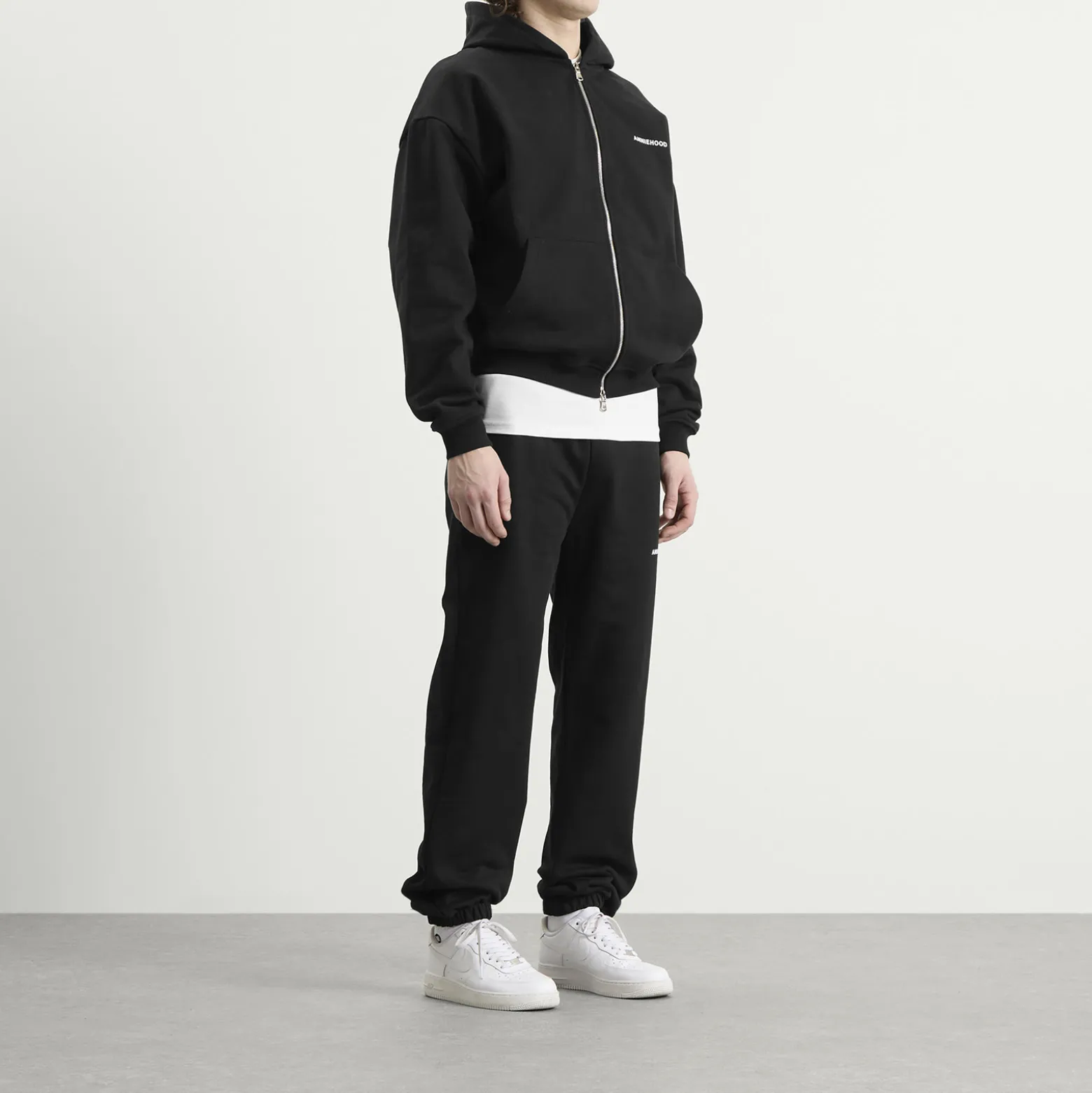 ANNIE HOOD Mini Logo Zip Hoodie