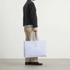 A.P.C. Striped Poplin Diane Shopping Tote