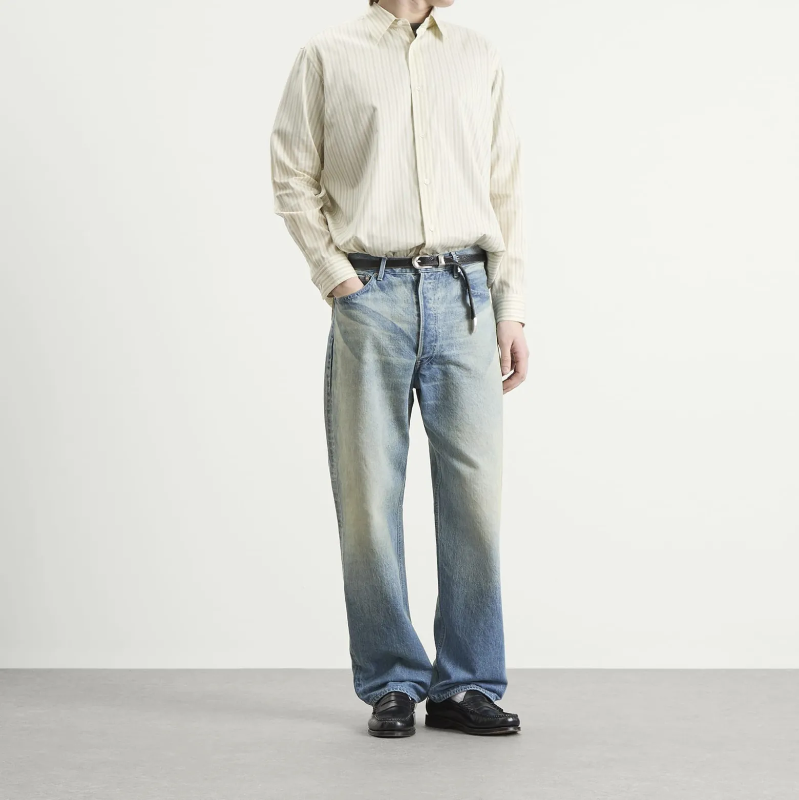 Auralee Cotton Silk Stripe Shirt