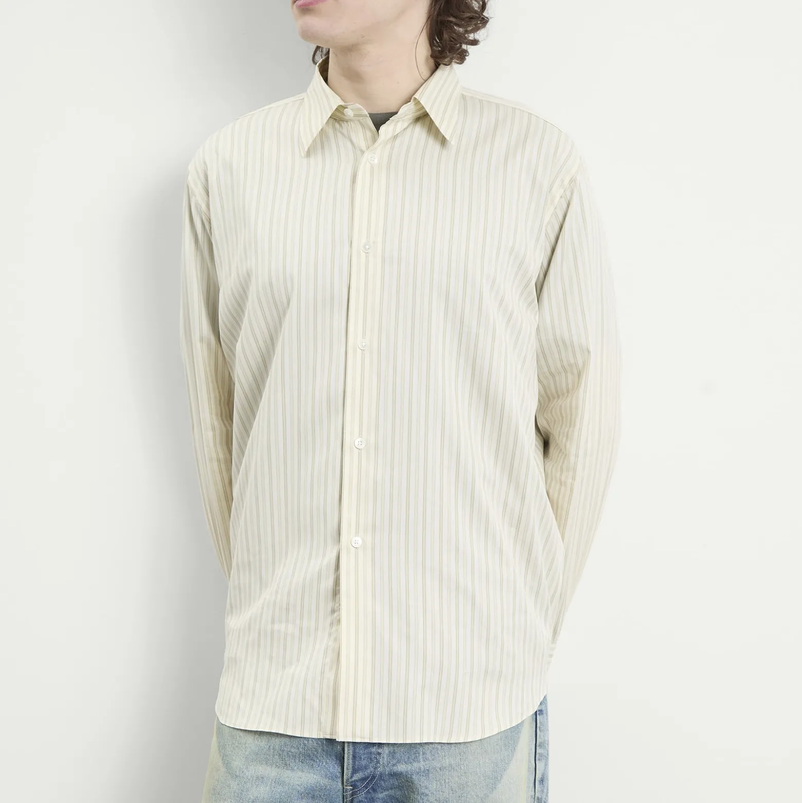 Auralee Cotton Silk Stripe Shirt