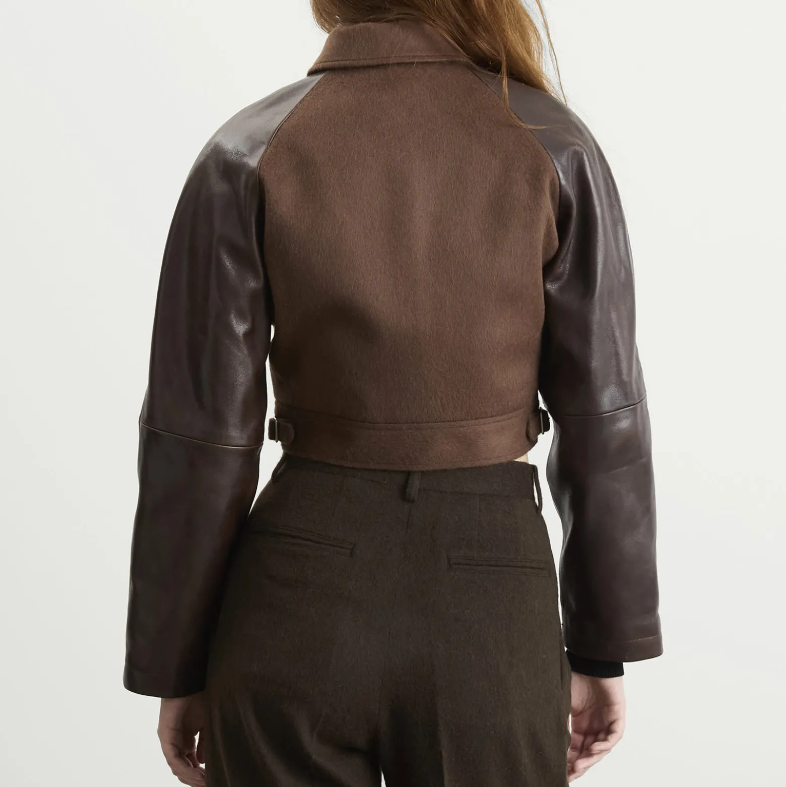 Auralee Flannel Crop Zip Jacket