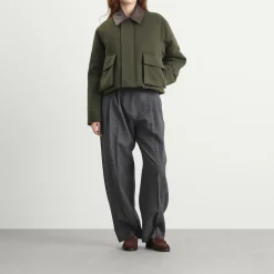 Auralee Flannel Padded Short Jacket
