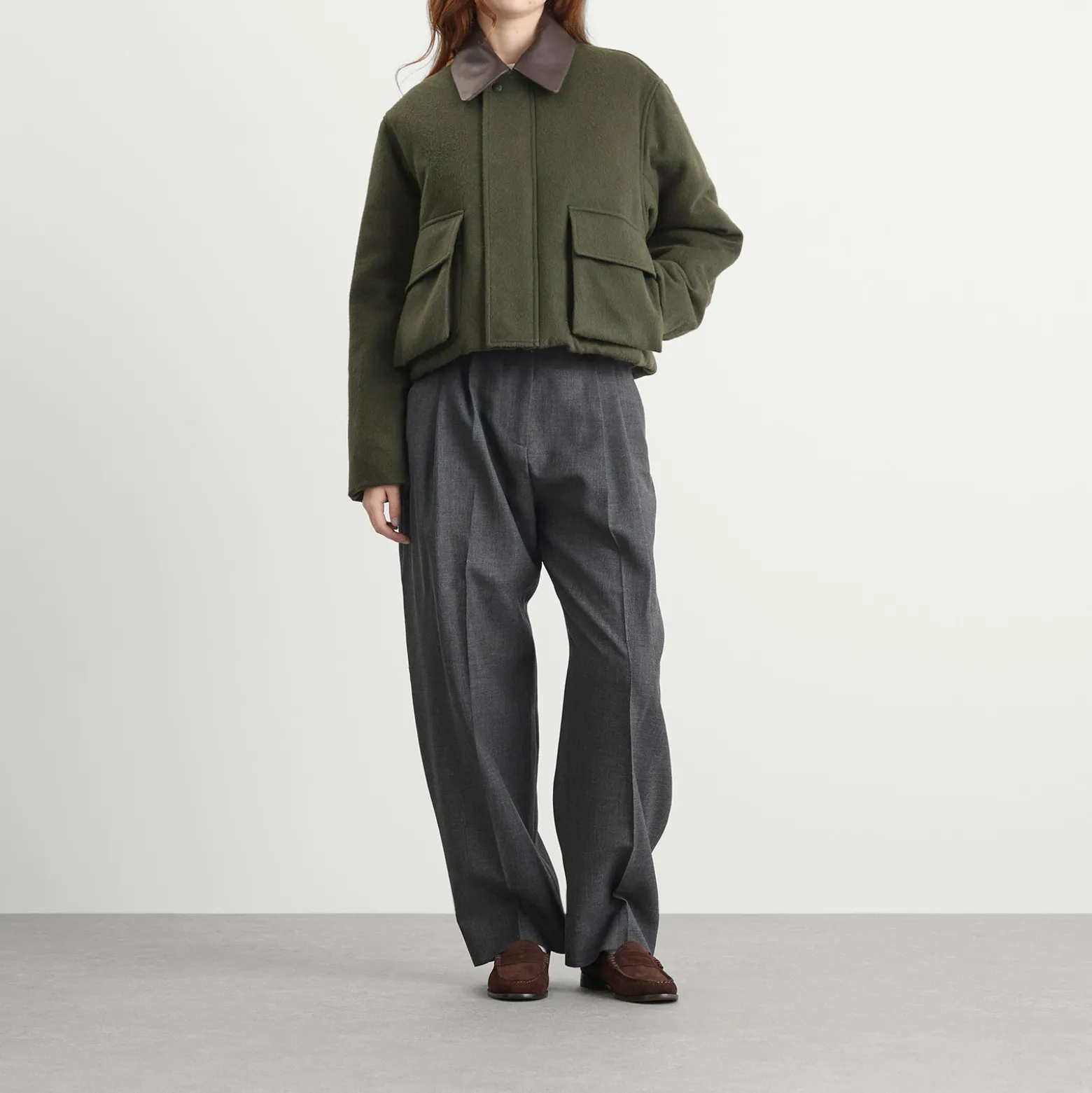Auralee Flannel Padded Short Jacket