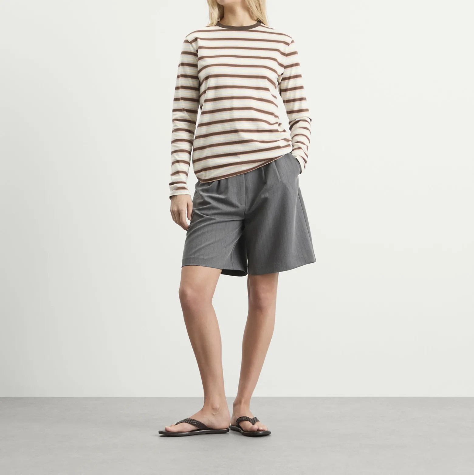 Auralee Gradient Stripe Long Sleeve T-Shirt