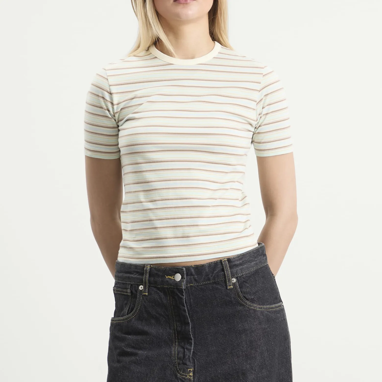Auralee Gradient Stripe T-Shirt