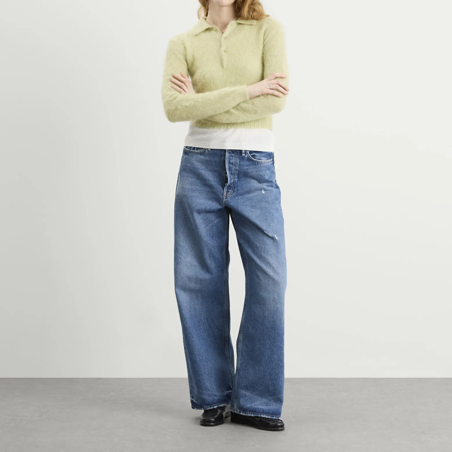 Auralee Mohair Knit Polo