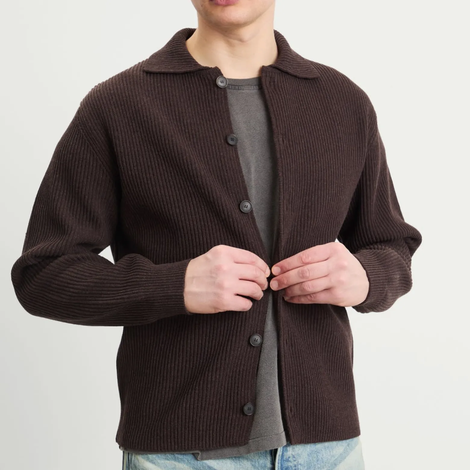 Auralee Rib Knit Cardigan
