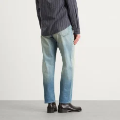 Auralee Selvedge Faded Straight Jeans
