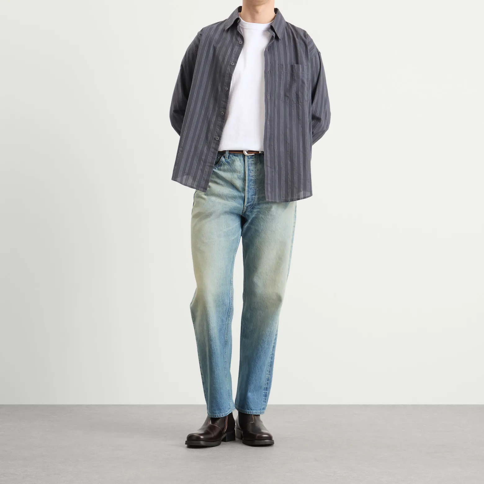 Auralee Selvedge Faded Straight Jeans