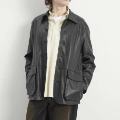 Auralee Textured Lamb Leather Blouson