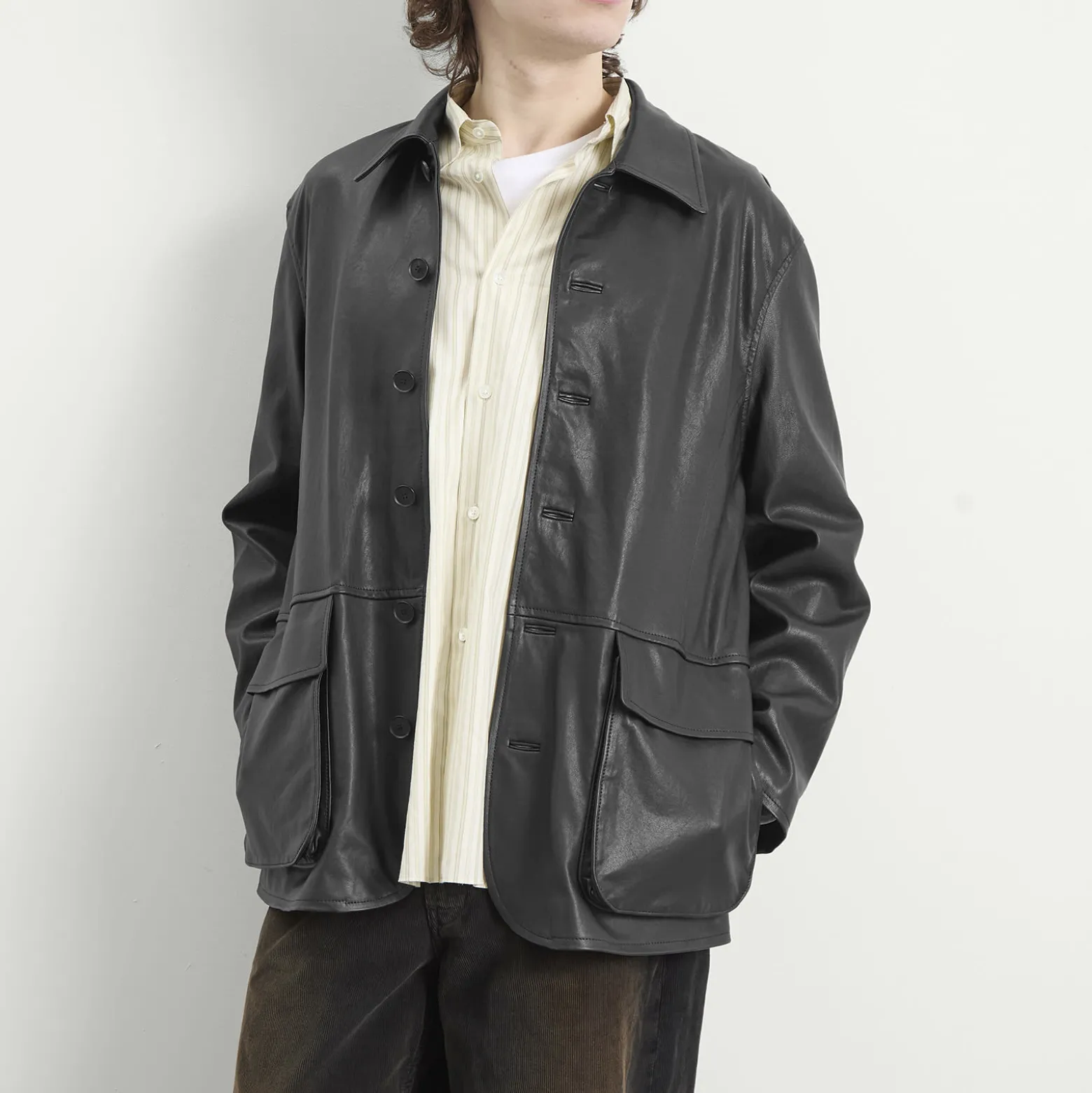 Auralee Textured Lamb Leather Blouson