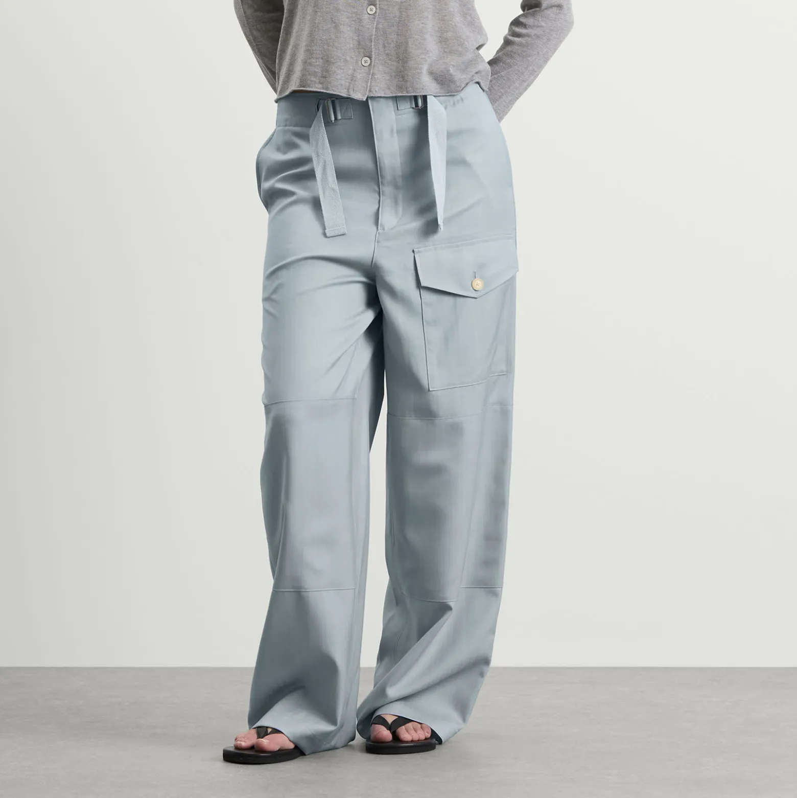 Auralee Wool Herringbone Cargo Pants