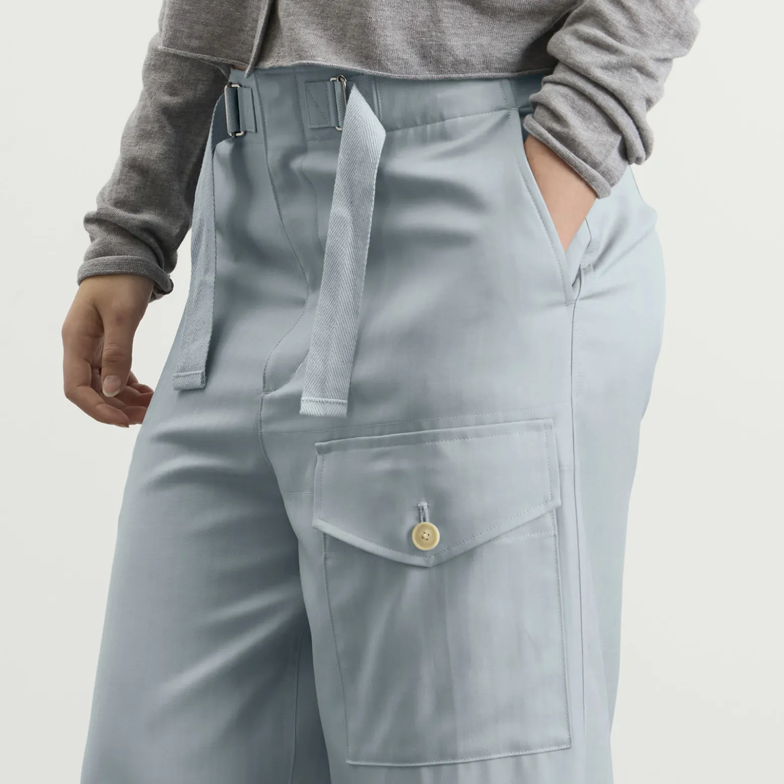 Auralee Wool Herringbone Cargo Pants