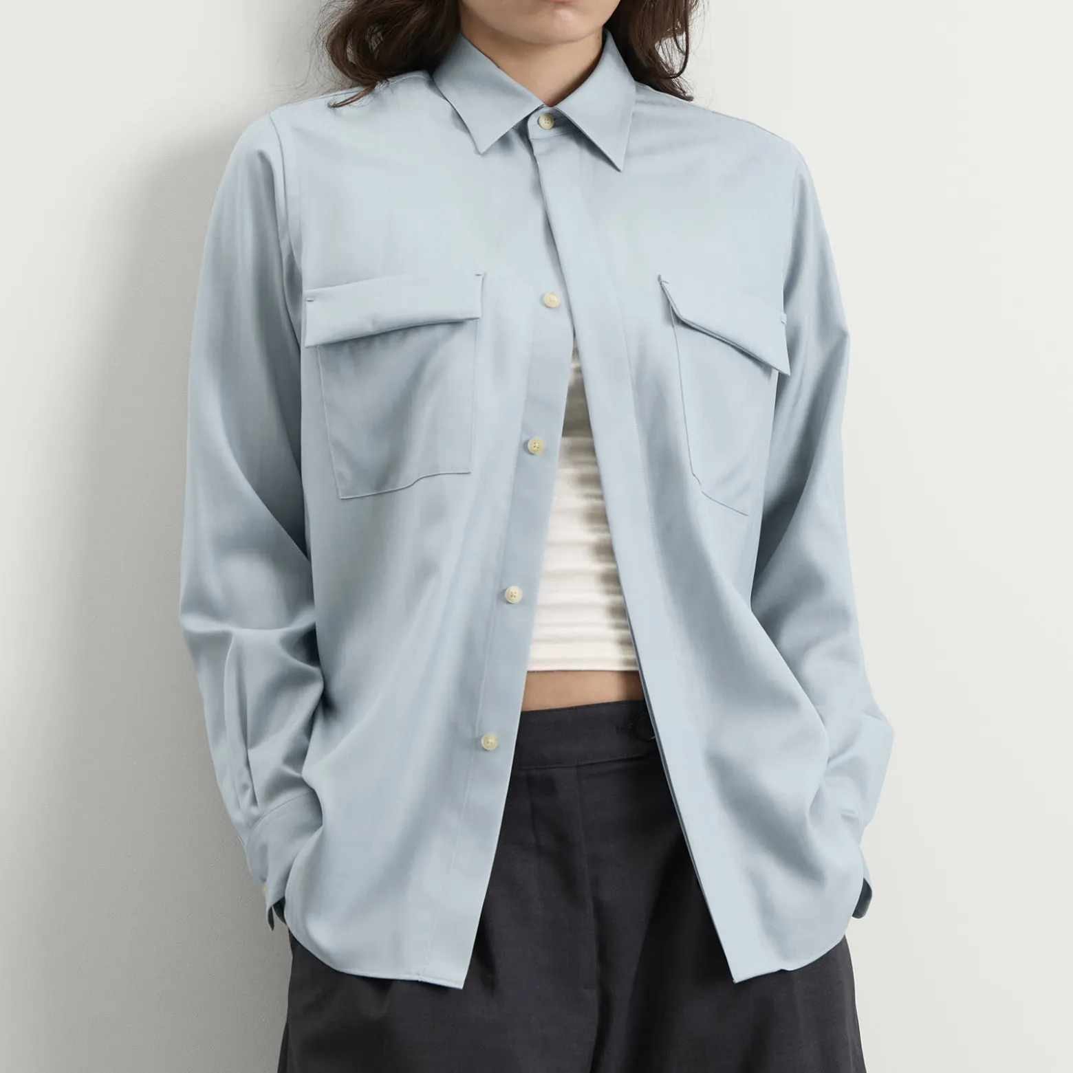 Auralee Wool Herringbone Overshirt