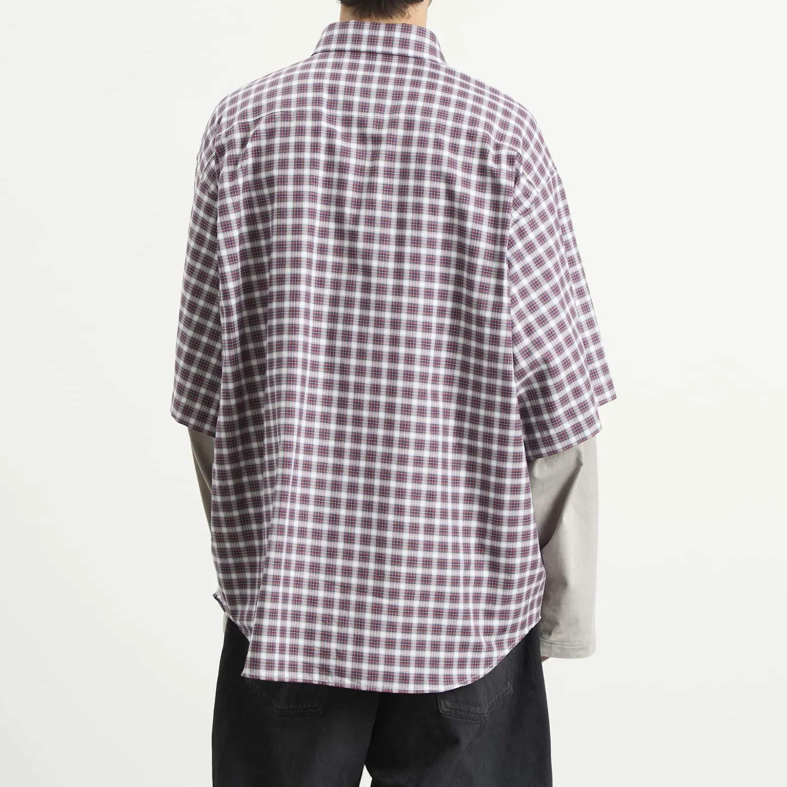 Balenciaga Check Poplin Double Layer Shirt