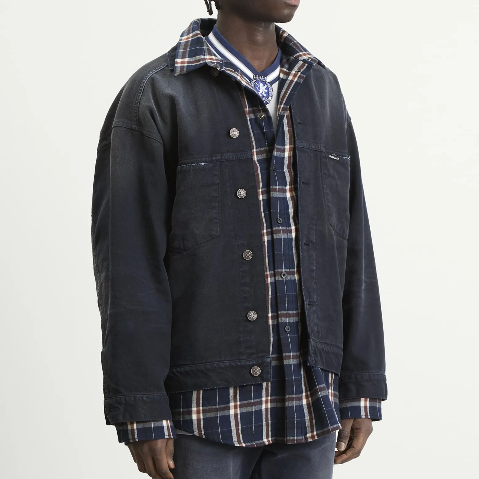 Balenciaga Double Layer Patched Shirt Jacket