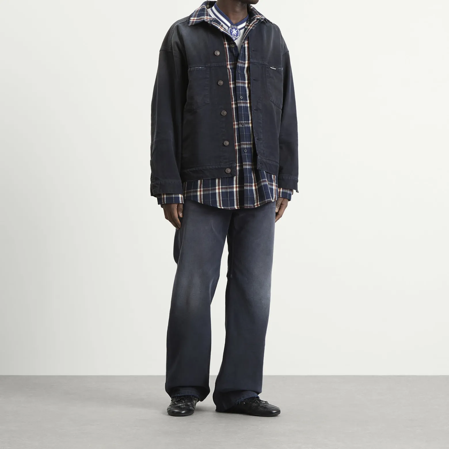 Balenciaga Double Layer Patched Shirt Jacket