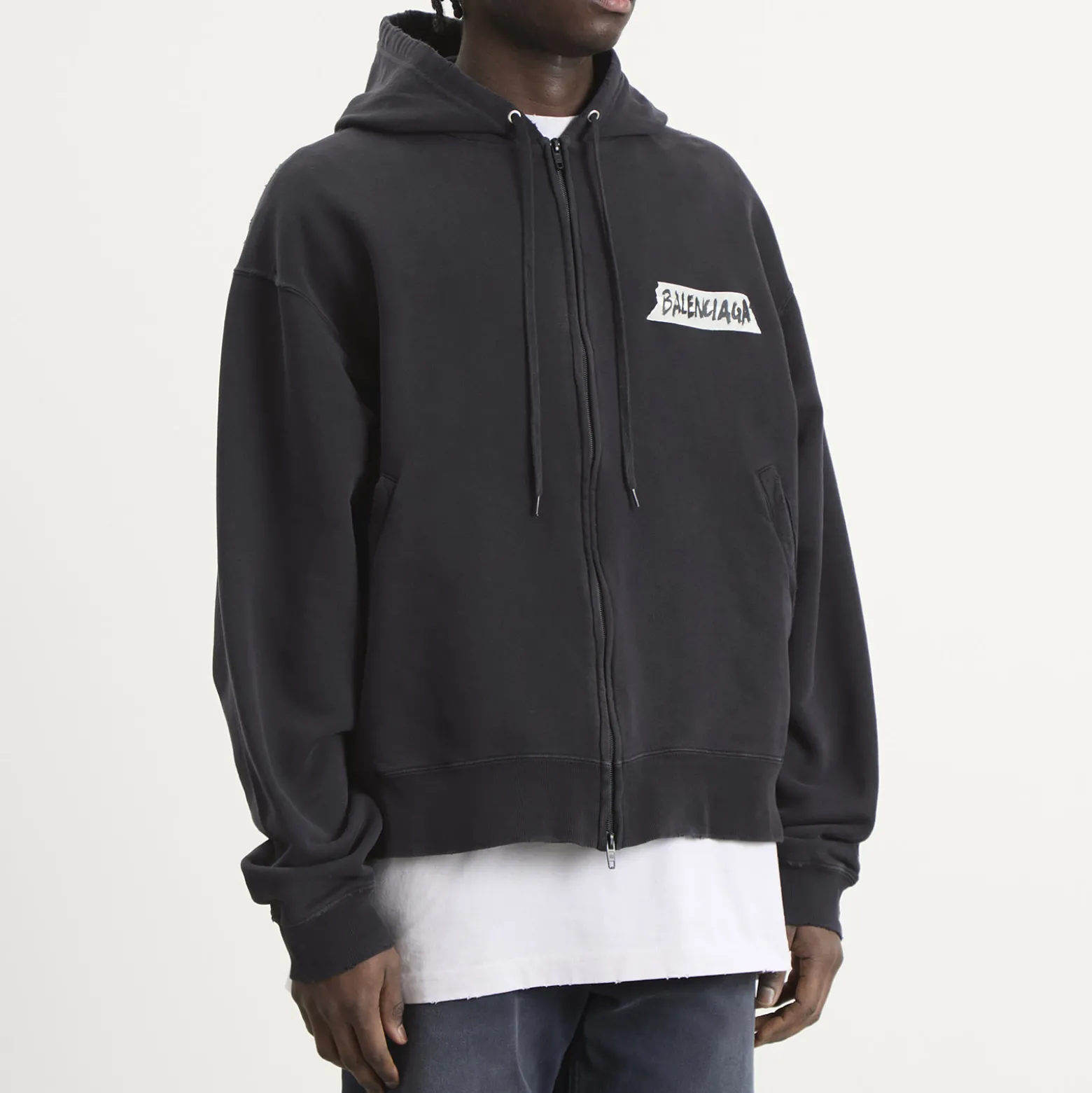 Balenciaga Masking Tape Jersey Zip Up