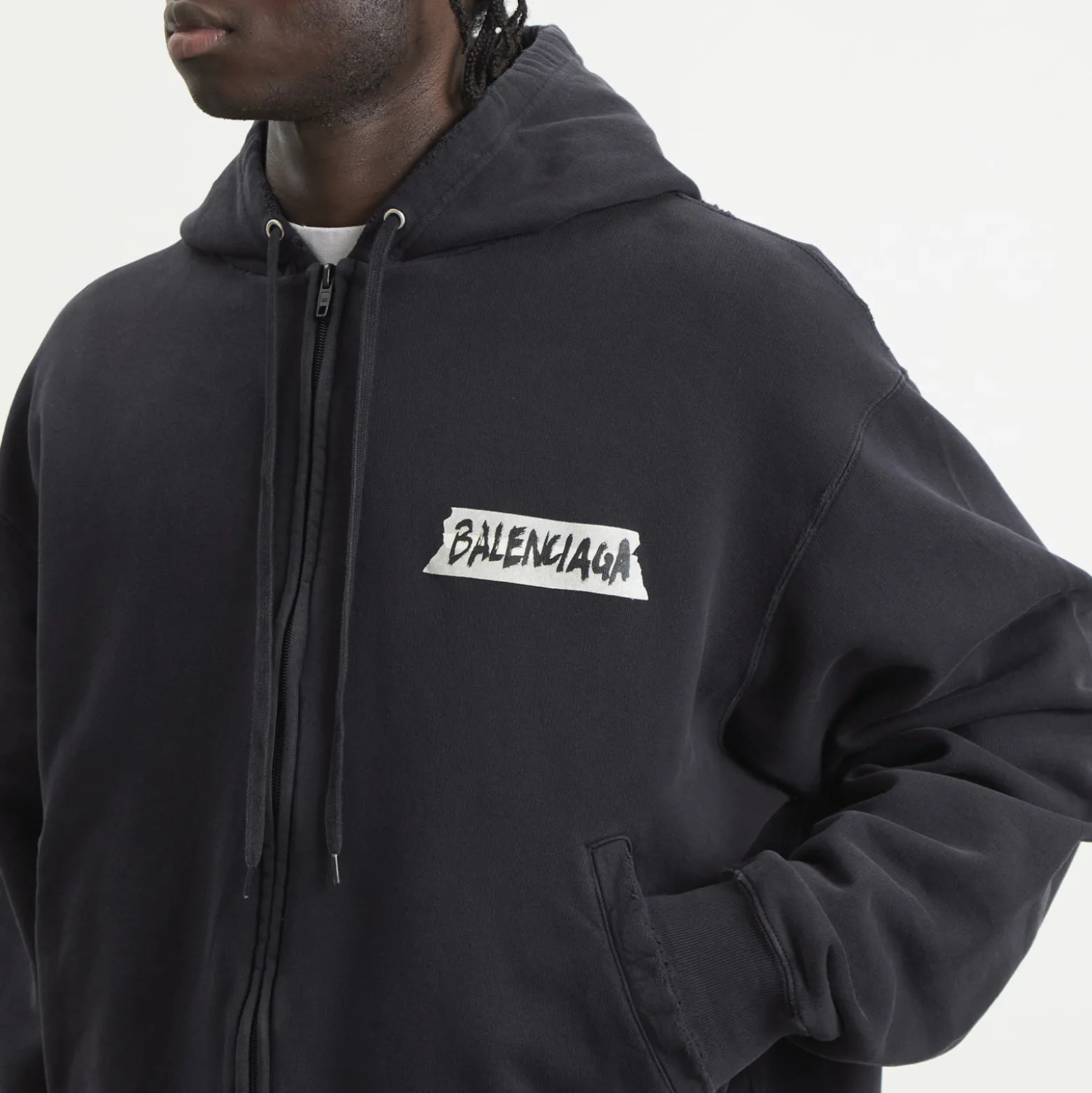 Balenciaga Masking Tape Jersey Zip Up