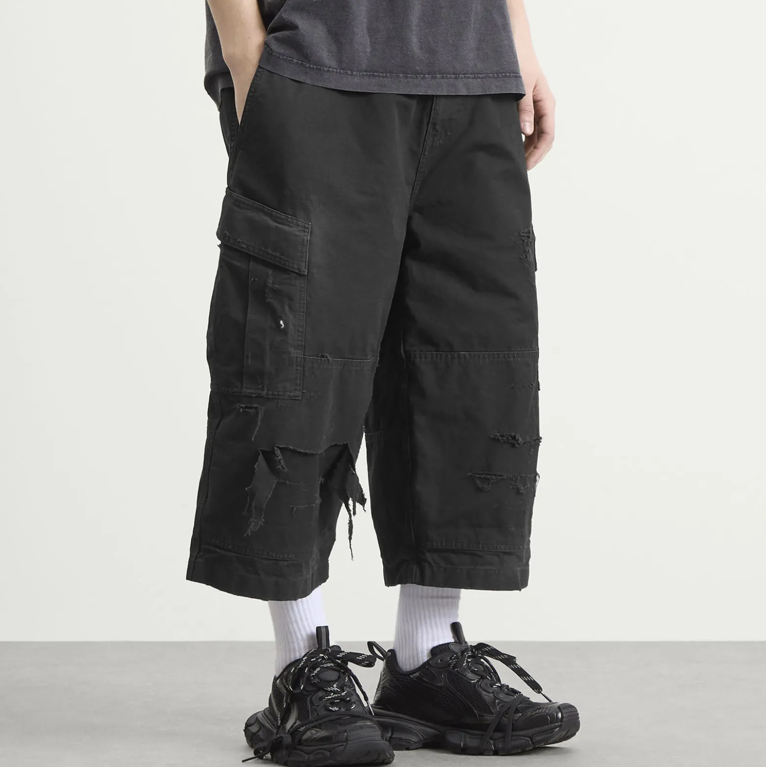 Balenciaga Ripstop Cropped Cargo Pants
