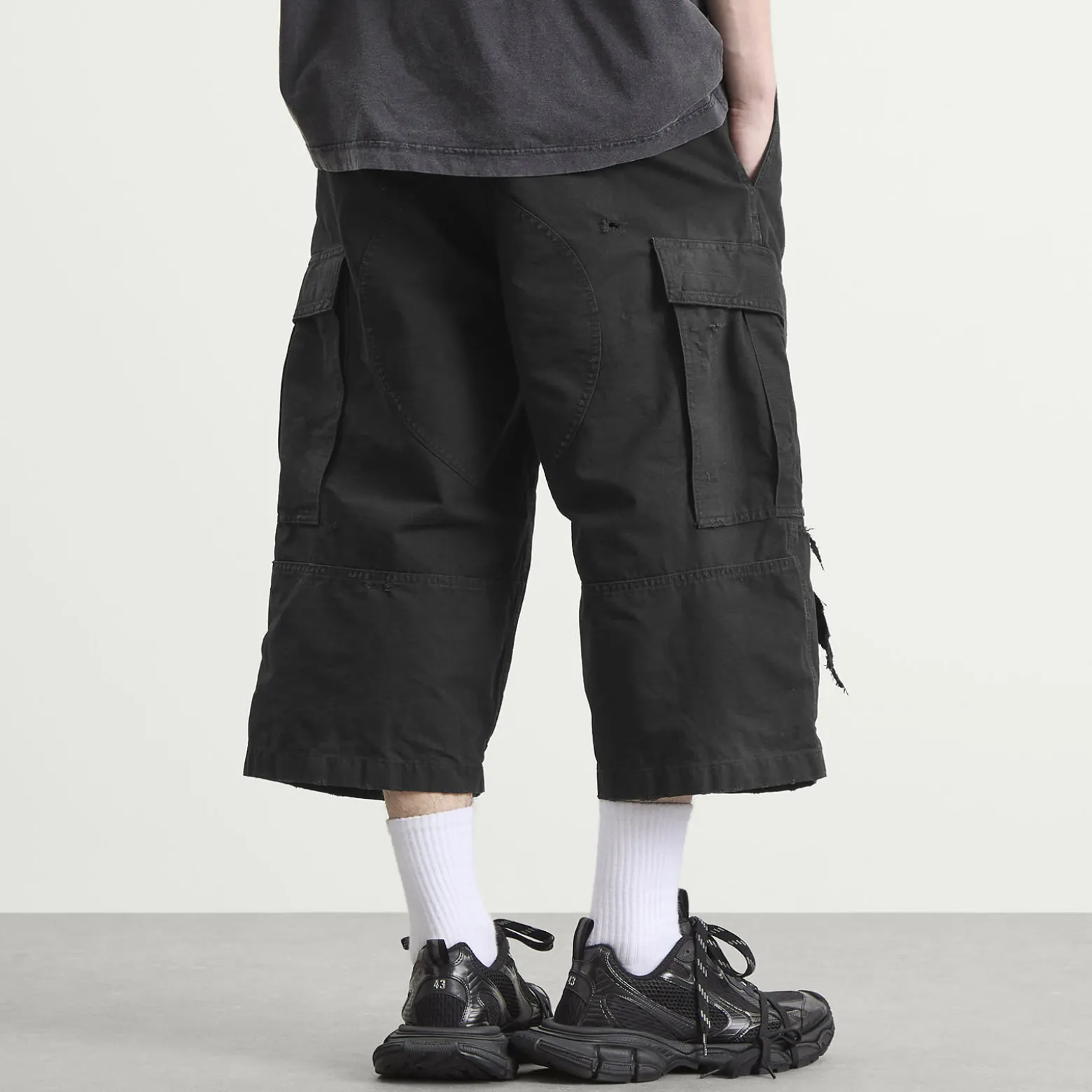Balenciaga Ripstop Cropped Cargo Pants