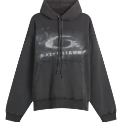 Balenciaga Washed Crayon Logo Oversized Hoodie