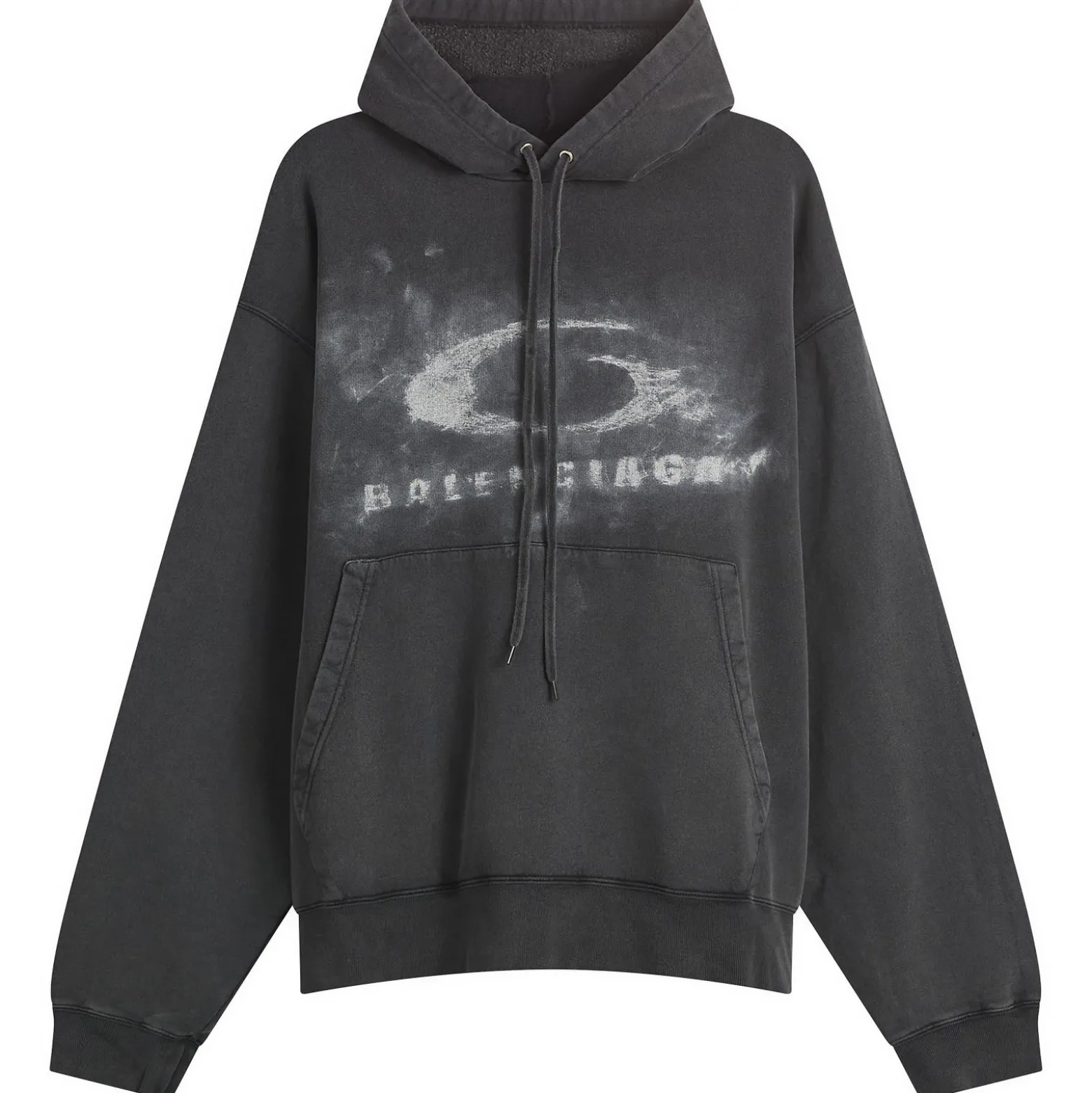 Balenciaga Washed Crayon Logo Oversized Hoodie
