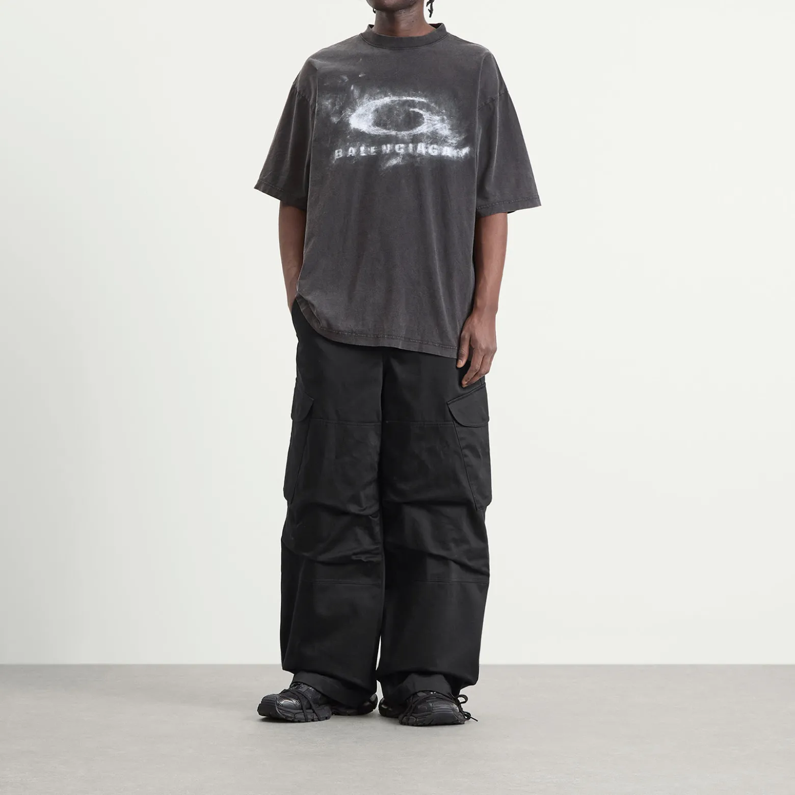 Balenciaga Washed Crayon Logo Fit T-Shirt