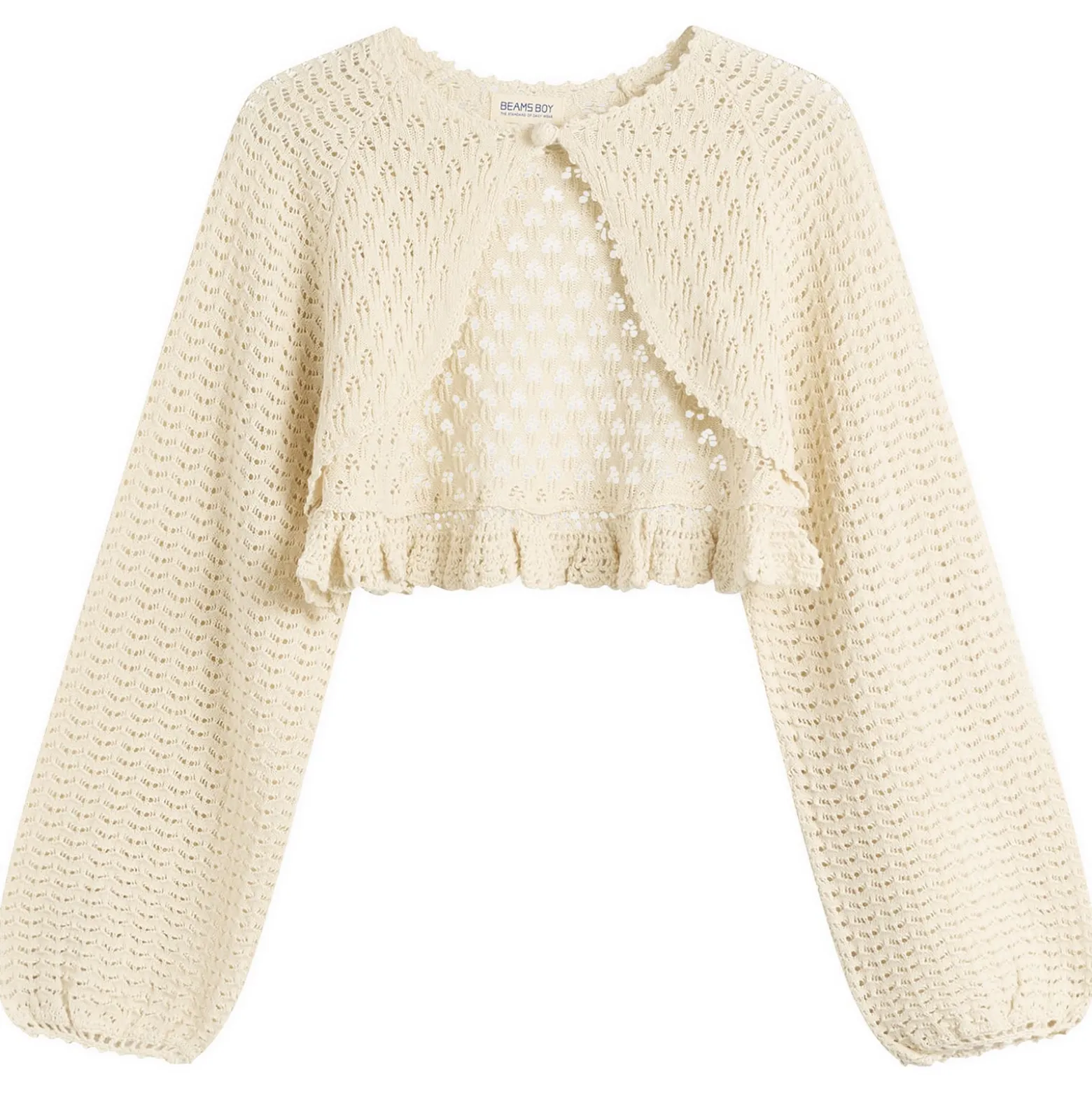 Beams Boy Lace Knit Cardigan