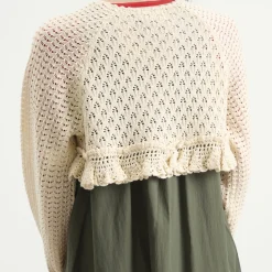 Beams Boy Lace Knit Cardigan