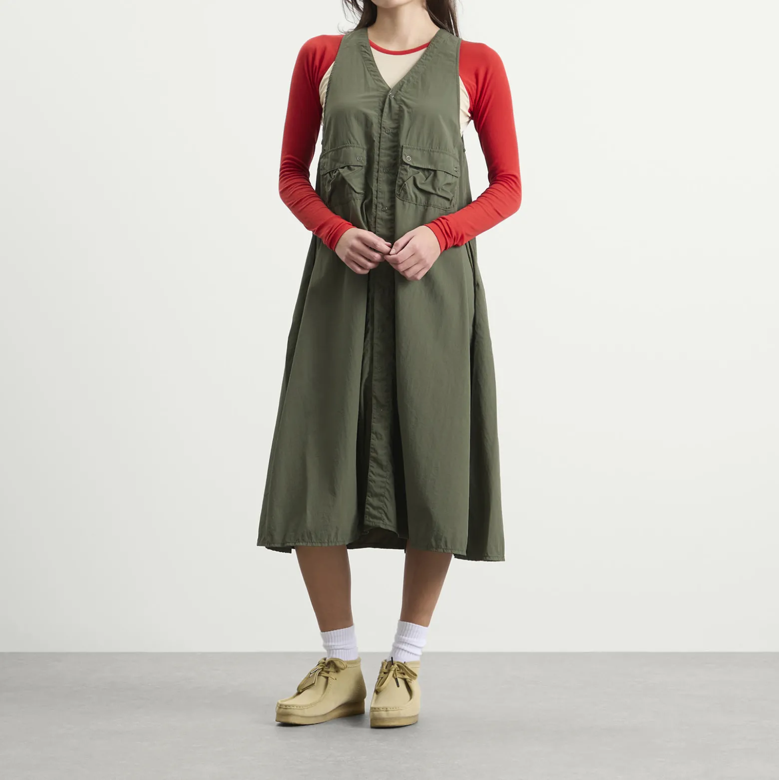 Beams Boy Nylon Midi Dress