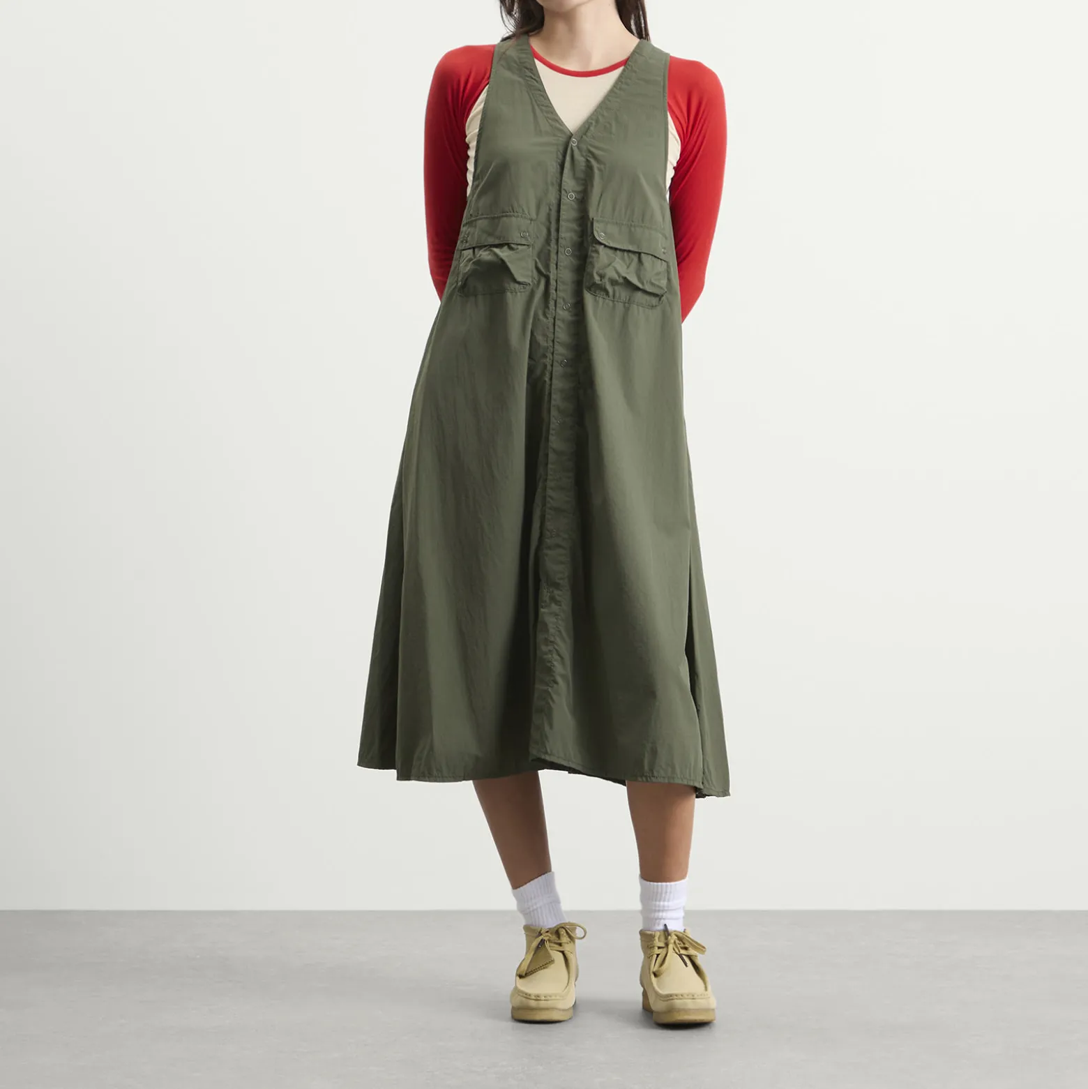 Beams Boy Nylon Midi Dress