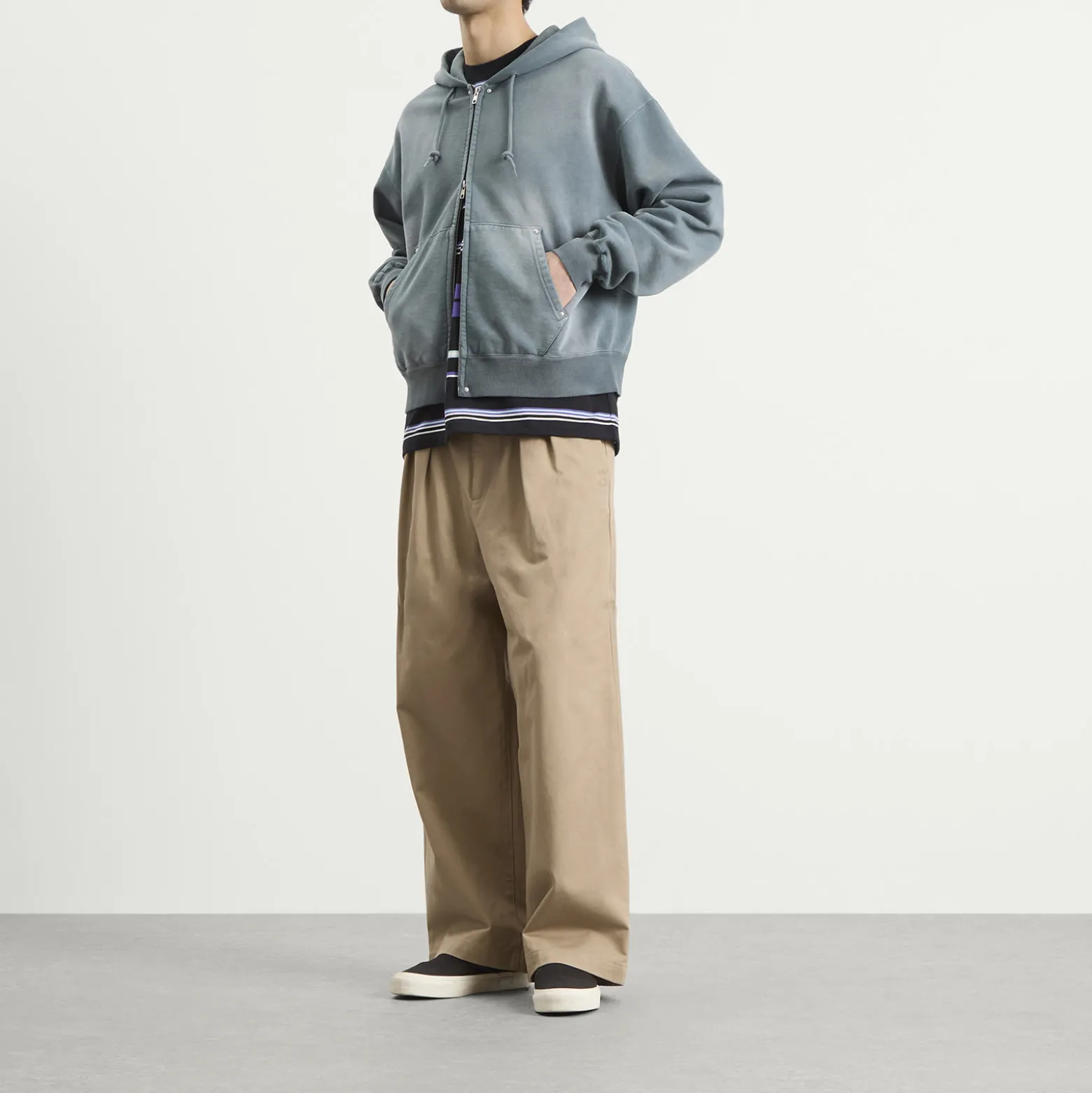 BEAMS Fade Rivet Zip Hoodie