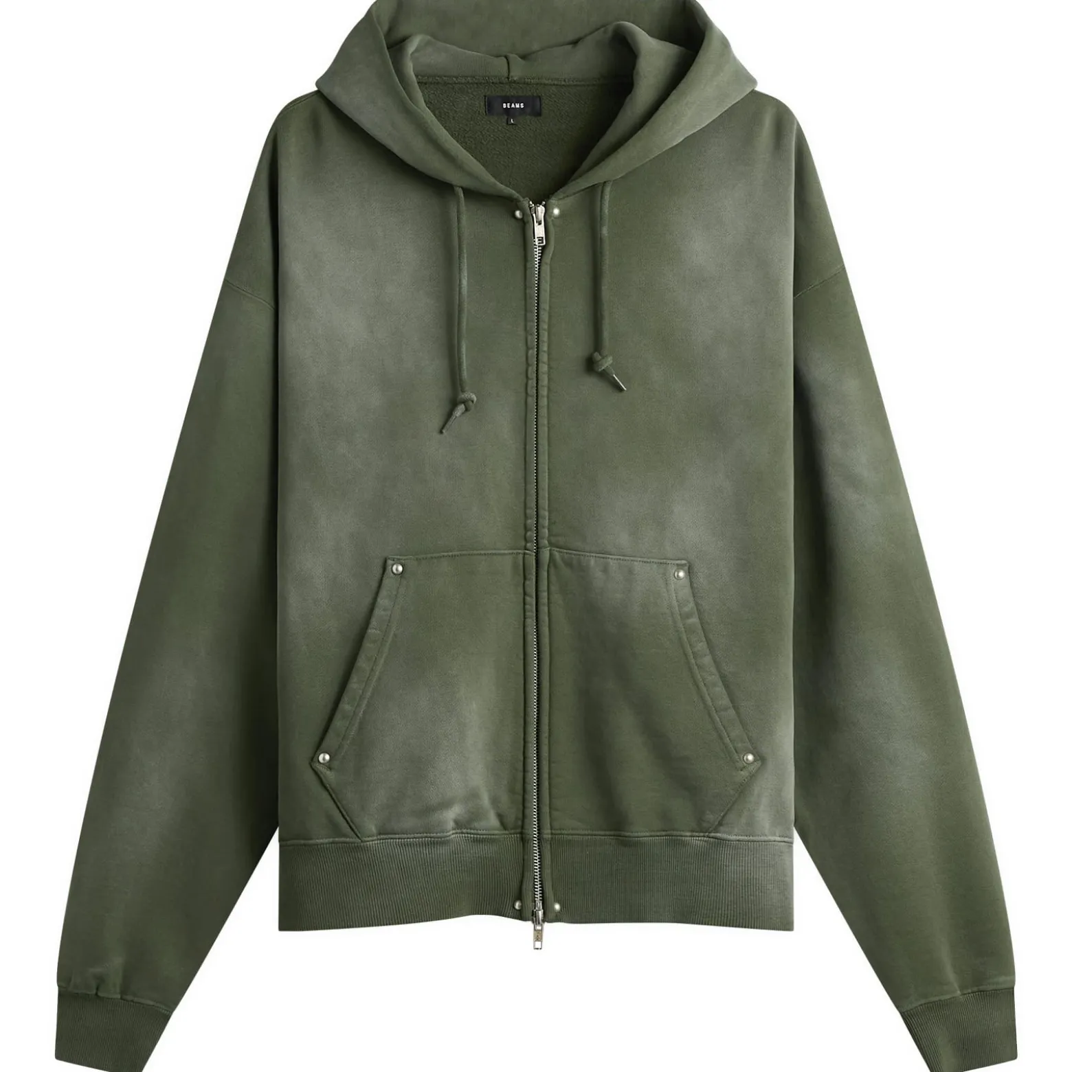 BEAMS Fade Rivet Zip Hoodie