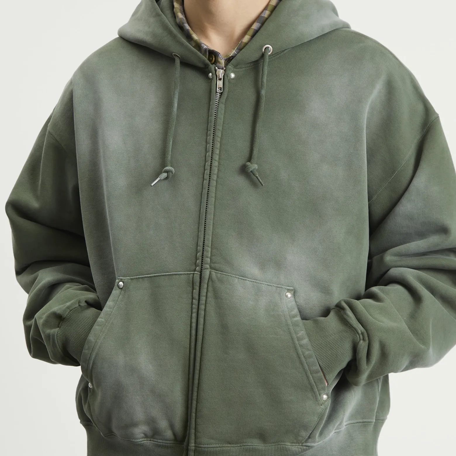 BEAMS Fade Rivet Zip Hoodie
