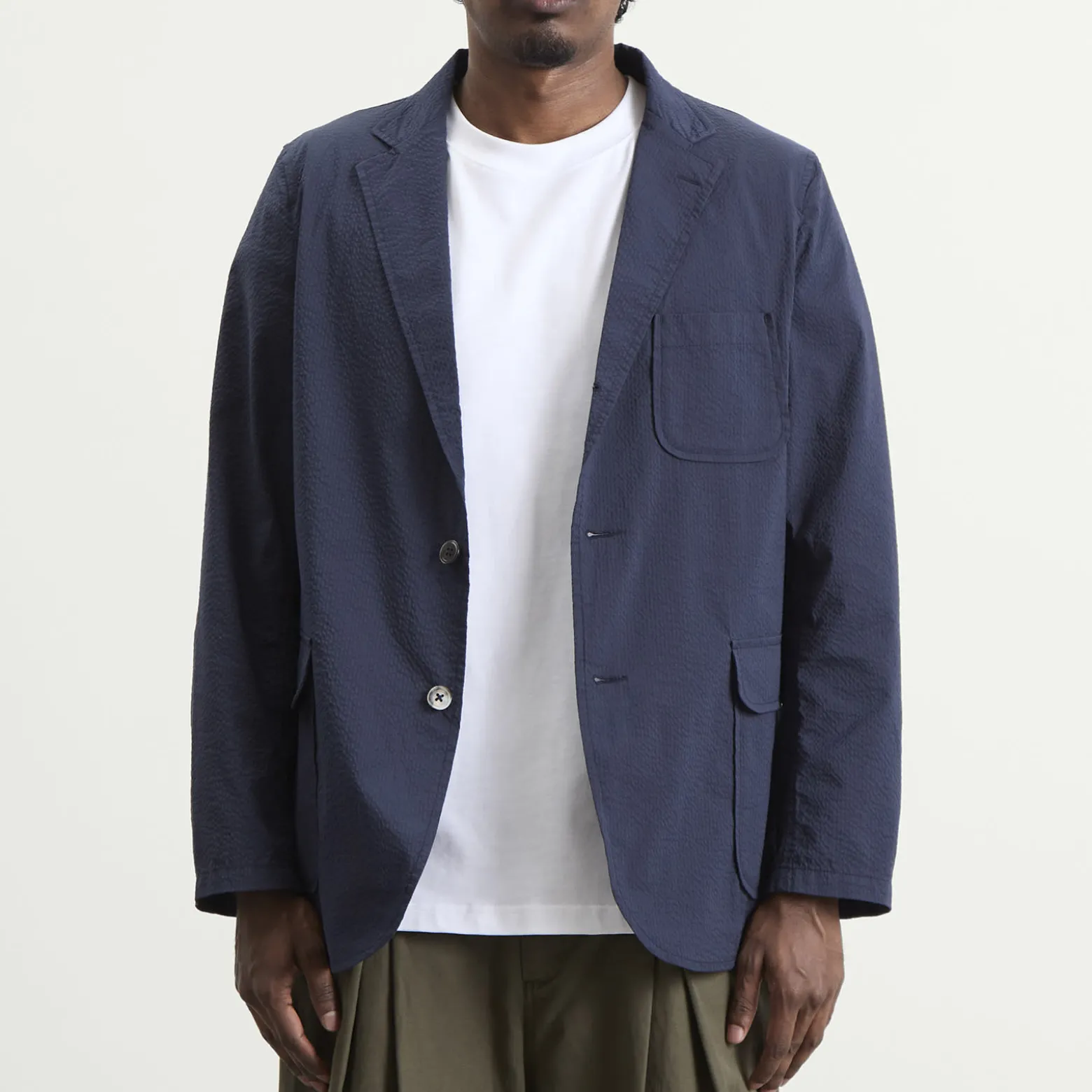 Beams Plus 3 Button COOLMAX® Seersucker Blazer