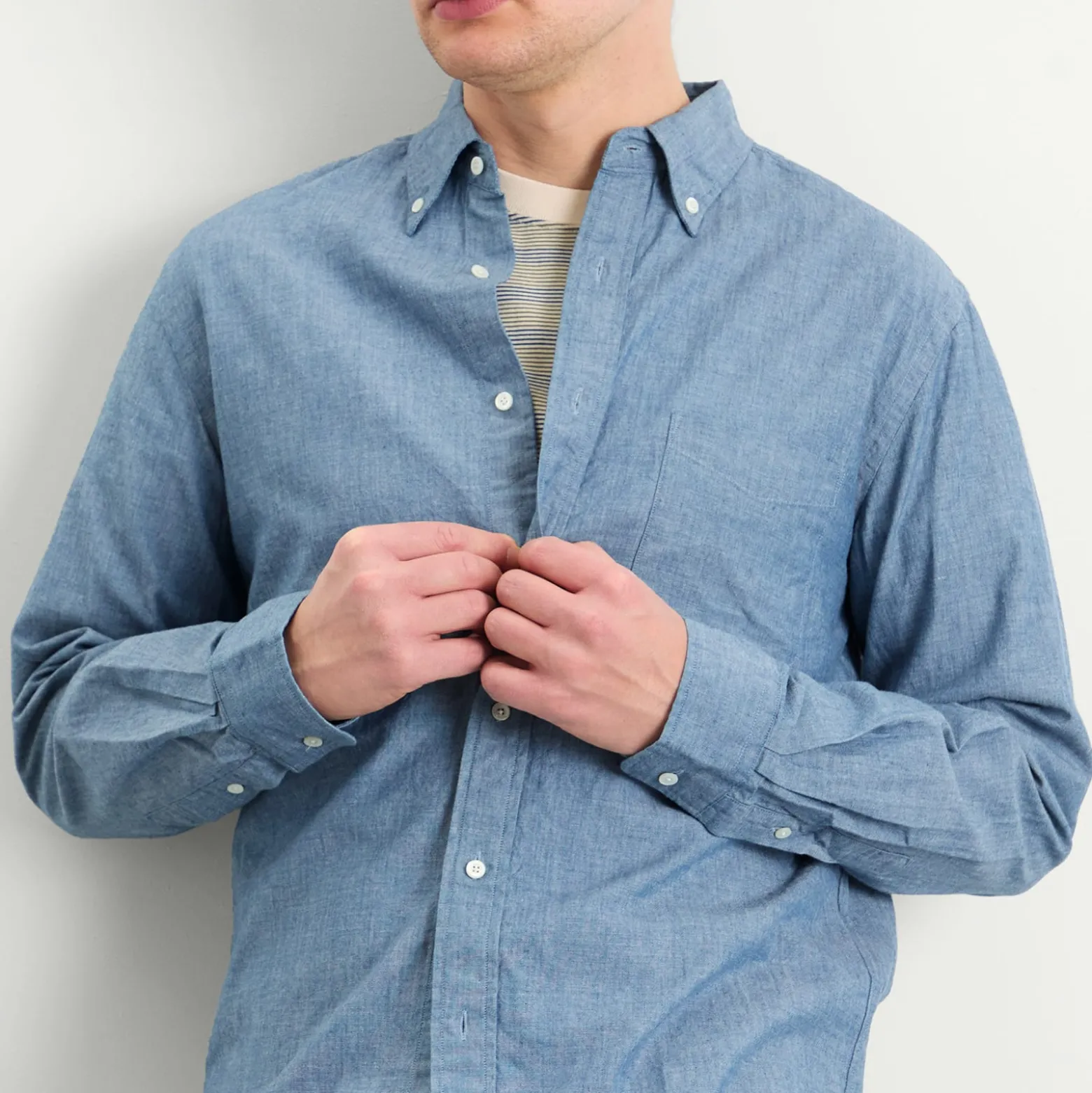 Beams Plus Button Down Chambray Shirt