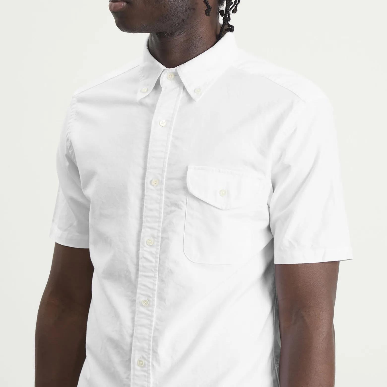 Beams Plus Button Down Short Sleeve Oxford Shirt